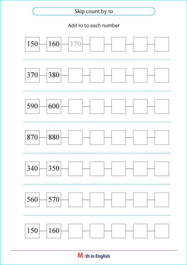 adding ten to 3 digit numbers