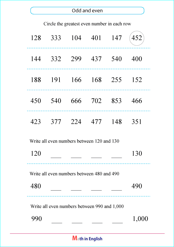 biggest 3 digit odd and even numbers