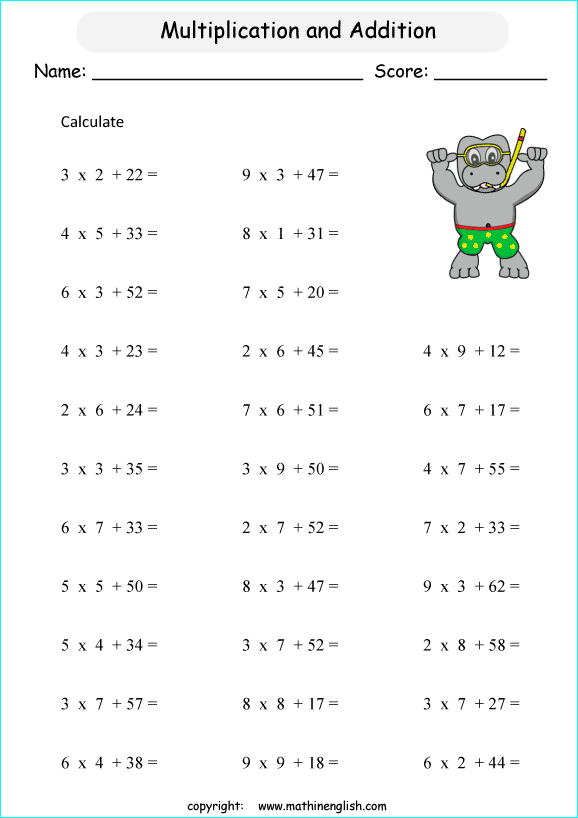 printable math multiplication tables worksheets for kids in primary and elementary math class 