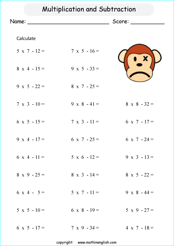 printable math multiplication tables worksheets for kids in primary and elementary math class 