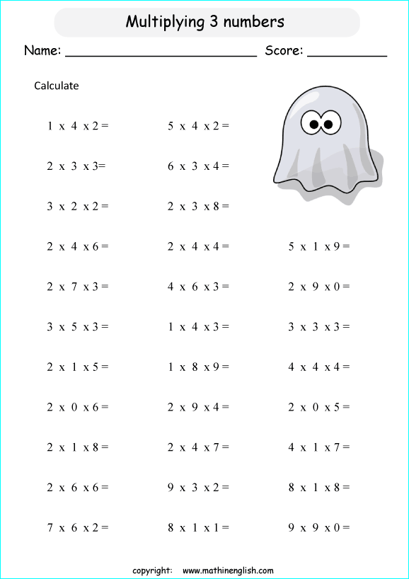 printable math multiplication tables worksheets for kids in primary and elementary math class 