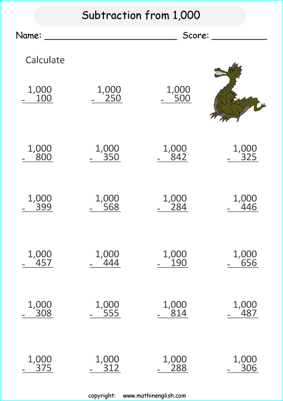 Printable Primary Math Worksheet For Math Grades 1 To 6 Based On The Singapore Math Curriculum.