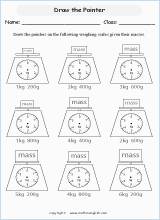 reading scales printable grade 3 math worksheet