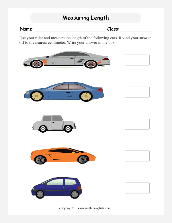 Second grade math worksheets measurements