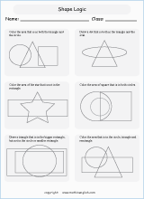 basic shapes geometry math worksheets for primary math class 