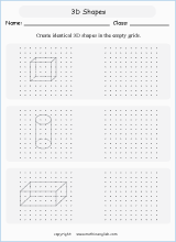 3d shapes and nets geometry math worksheets for primary math class 