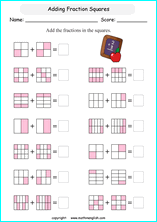 printable adding like fractions worksheets for kids in primary and elementary math class 