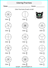 printable fraction with pictures and shapes worksheets for kids in primary and elementary math class 