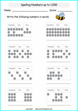 Grade 2 writing number words up to 1,000 math school worksheets for ...