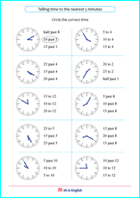 telling time to the nearest 5 minutes