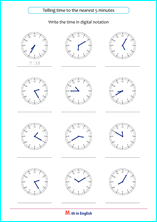 telling time to the nearest 5 minutes