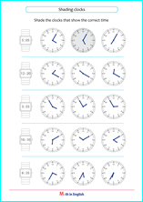 reading clock to to nearest 5 minutes