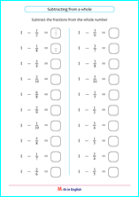 subtract fractions from 1