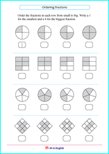 ordering fractions in shapes