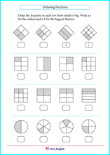 ordering fractions in shapes