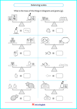 balance mass in grams and kilograms