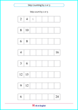 skip count by 2 and 3 multiplication