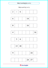 skip count by 2 and 3 multiplication