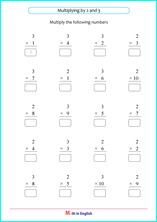 times tables of 2 and 3