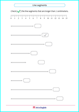 length of lines in cm