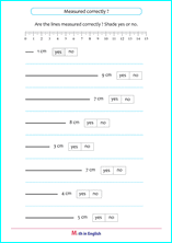 length of lines in cm