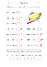 subtraction riddle within 1,000