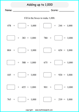 printable math addition 3 digits worksheets