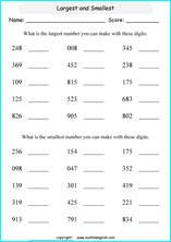 printable math place value of 3 digit number worksheets for kids in primary and elementary math class 