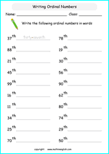 printable math ordinal numbers worksheets for kids in primary and elementary math class 