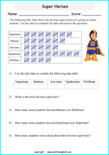 tally chart worksheets for primary math students