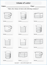 printable volume and capacity mathematics worksheets for primary students