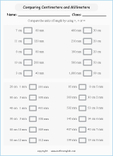 length conversion metric units worksheets for primary math  