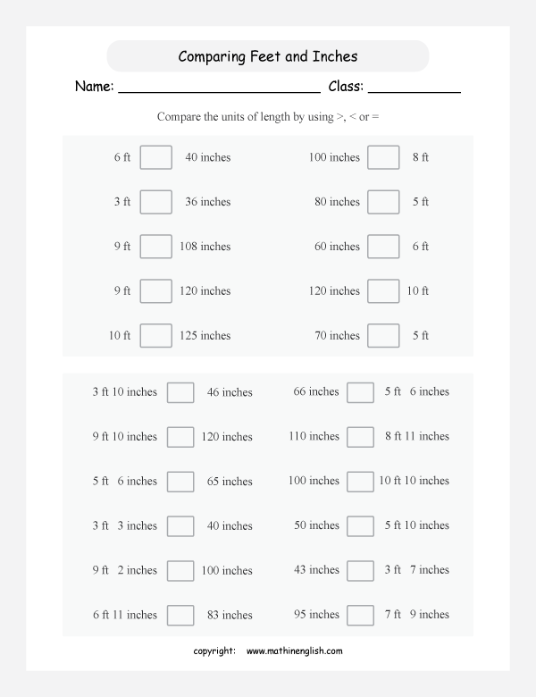 length conversion imperial units worksheets for primary math  