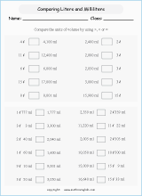 conversion of metric units of volume and capacity worksheets for primary math  