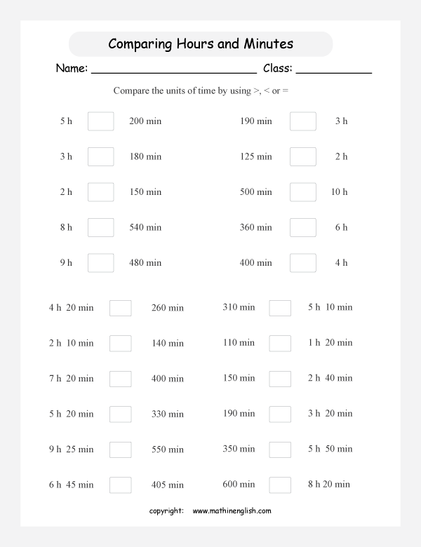 conversion of units of time worksheets for primary math