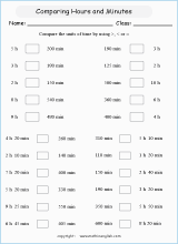 conversion of units of time worksheets for primary math