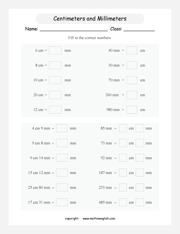 length conversion metric units worksheets for primary math  