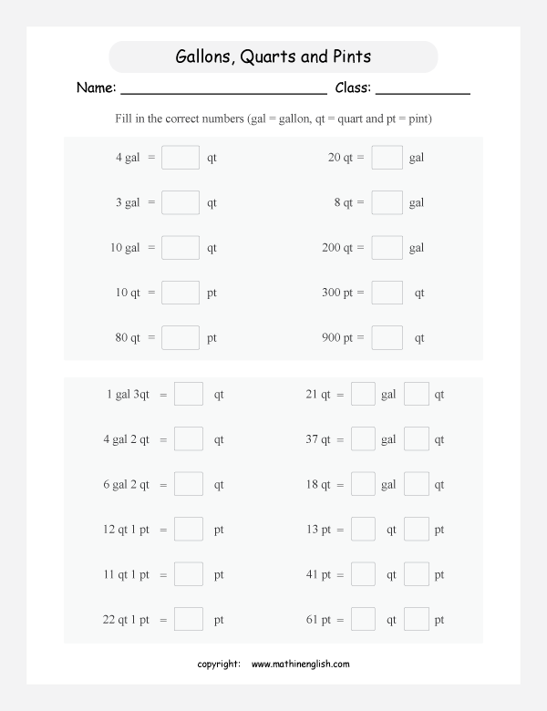 conversion of imperial units of volume and capacity worksheets for primary math