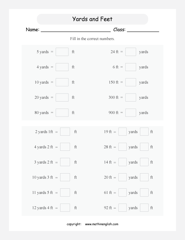 length conversion imperial units worksheets for primary math  