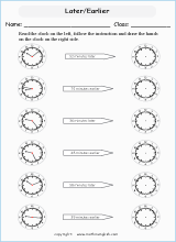 drawing hands on clocks worksheets for primary math