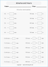 conversion of units of time worksheets for primary math