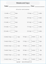 conversion of units of time worksheets for primary math