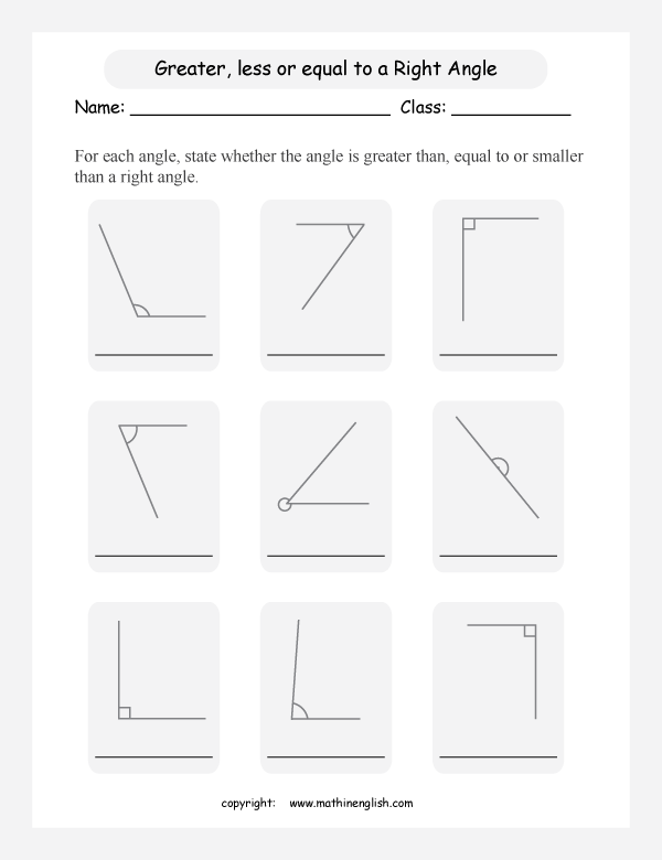  angle properties geometry math worksheets for primary math class 