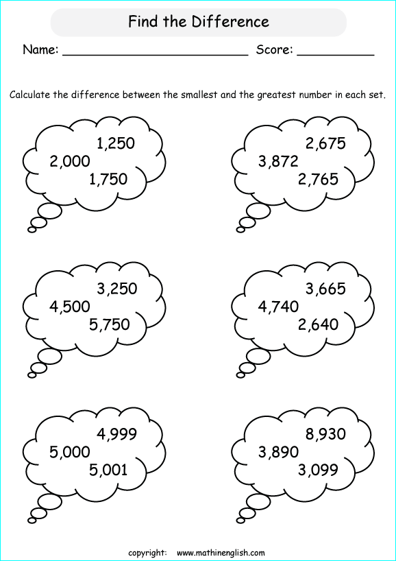 printable math 4 and 5 digit subtraction worksheets for kids in primary and elementary math class 