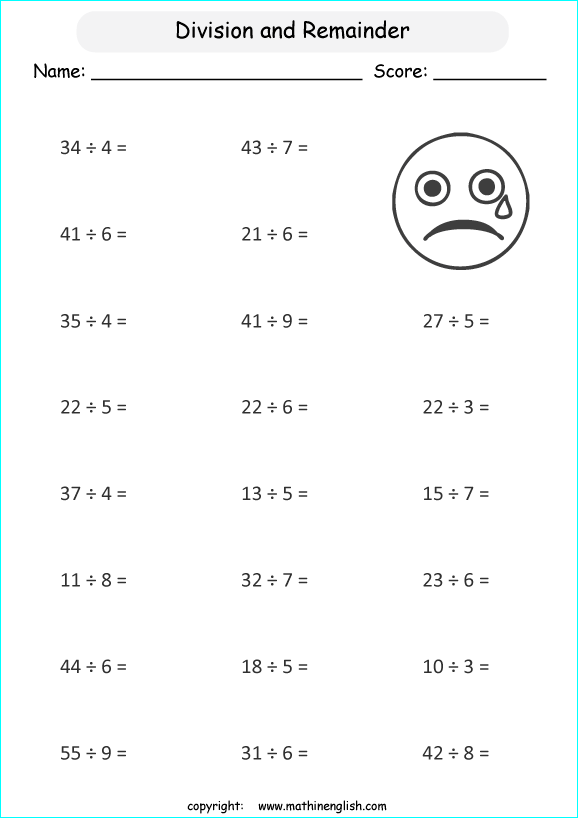 printable math division of 2 digits worksheets for kids in primary and elementary math class 