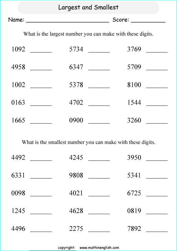 printable math place value of 4 digit number worksheets for kids in primary and elementary math class 