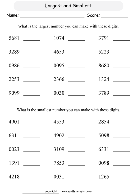 printable math place value of 4 digit number worksheets for kids in primary and elementary math class 