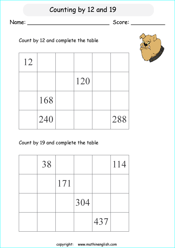 printable math skipcountimg 2 digit numbers worksheets for kids in primary and elementary math class 