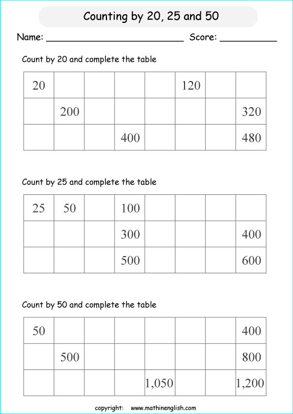 printable math skipcountimg 2 digit numbers worksheets for kids in primary and elementary math class 