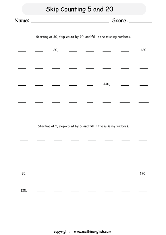 printable math skipcountimg 2 digit numbers worksheets for kids in primary and elementary math class 